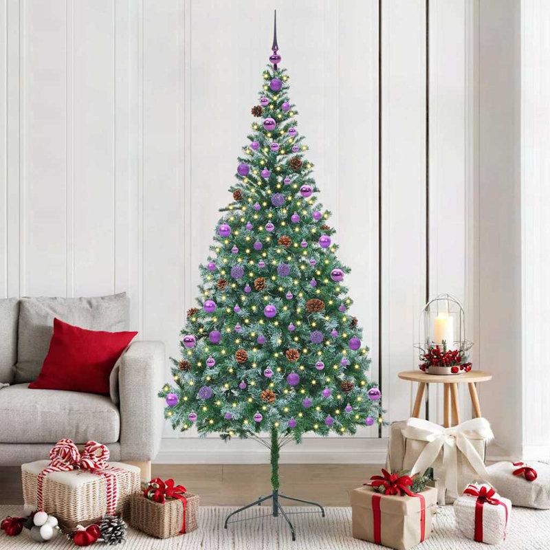 vidaXL Artificial Christmas Tree with Stand Green PVC and Steel, 6.89 ft