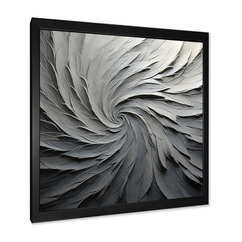Gris et beige mouvement méditatif II - spirales abstraites, art mural, salon_106123, H 36 po x l 36 po x P 1,5 po