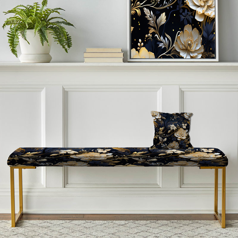 Banc rembourré or, Moonlit Whispers Moody Patterns