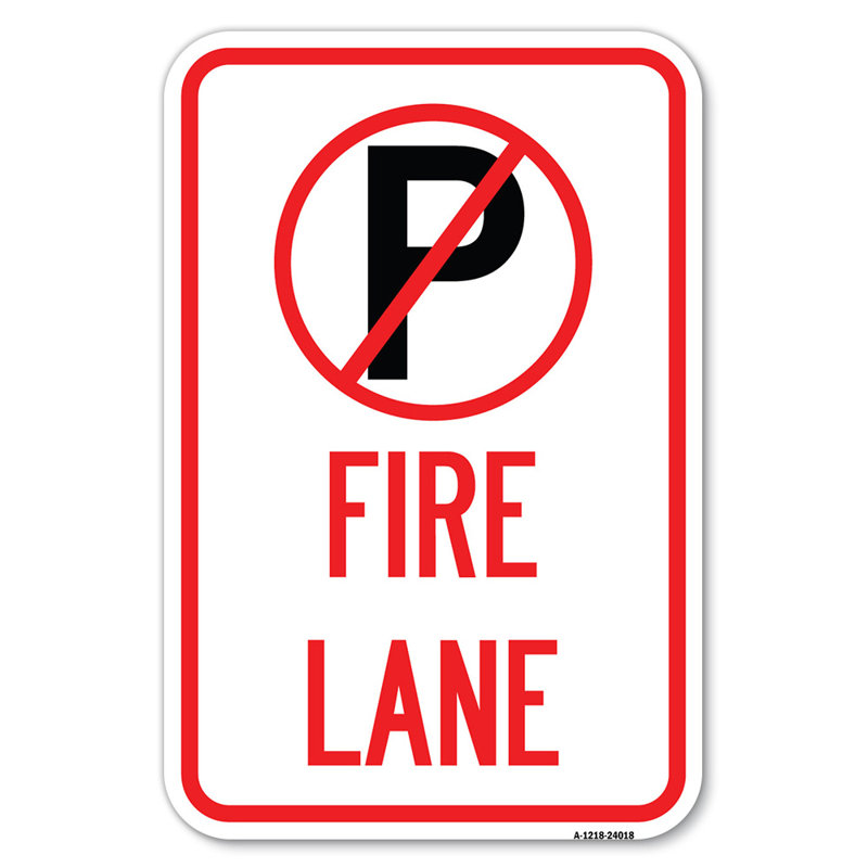 Allée de feu (sans symbole de stationnement et graphique) / 24017, H 18 po x l 12 po x P 1 po