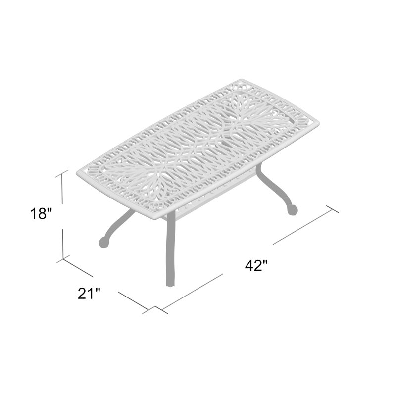 Kristy Rectangular Outdoor Coffee Table , 42 " W 21 " D