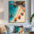 Toile avec cadre flottant or