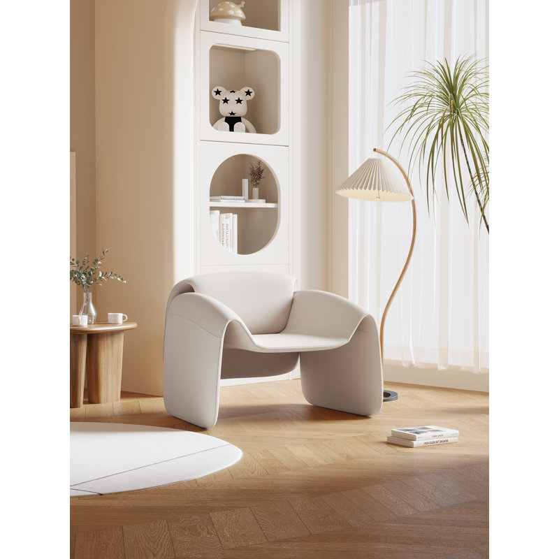 Fauteuil Larchmere, Similicuir blanc cassé