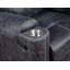 Fauteuil inclinable manuel en microfibre gris Hirah avec fonction porte-gobelet