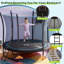 Trampoline d'extérieur 8 pi avec filet d'enclos et échelle - Trampoline récréatif pour enfants et tout-petits