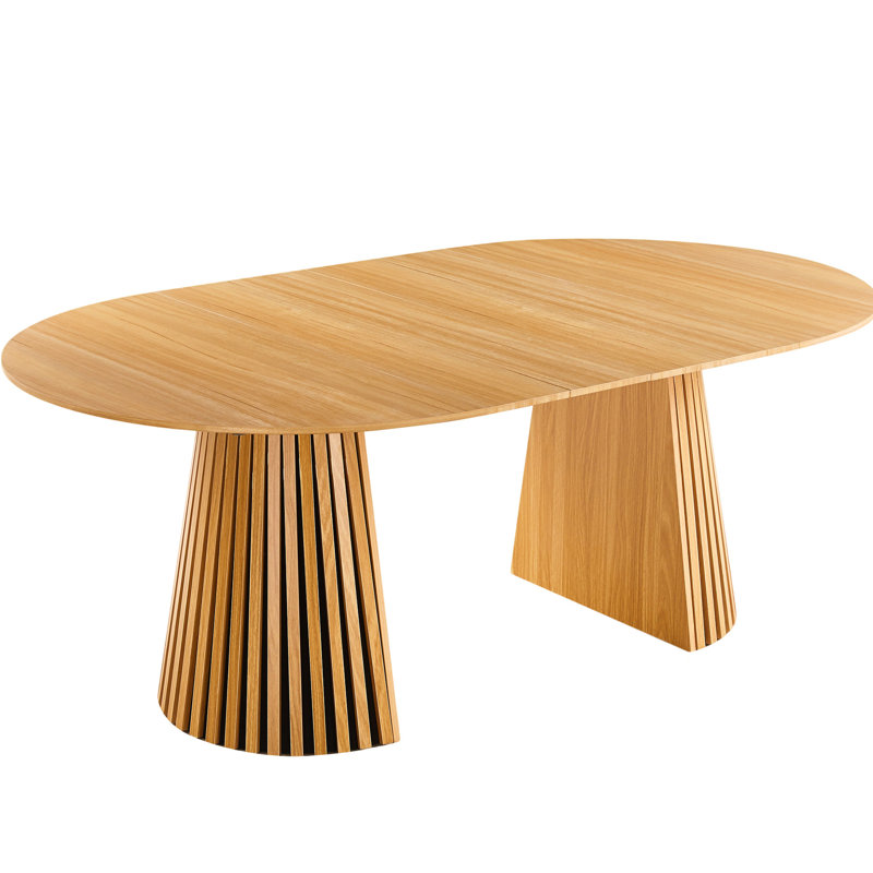 Table à rallonge Mid-Century moderne à piédestal, table de salle à manger multifonctionnelle pour 6 à 10 personnes et grande table basse