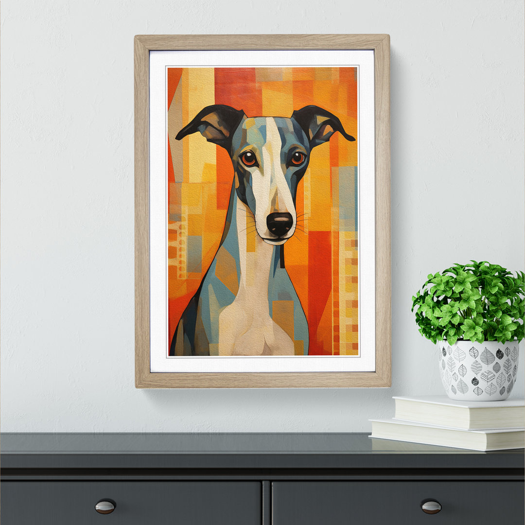 Greyhound No.4 - Single Picture Frame Print on Wood