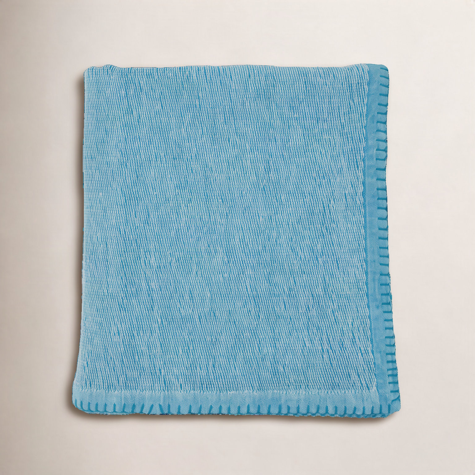 Sevan Collection Hand Woven Throw Blanket, Aqua