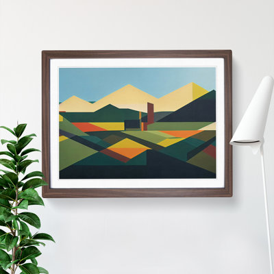 Tranquil Abstract Mountains 1 Piece Single Picture Frame Wall Art