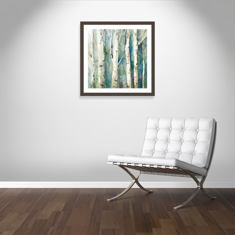 «Montaigna River Birch II», reproduction de peinture à l'aquarelle encadrée