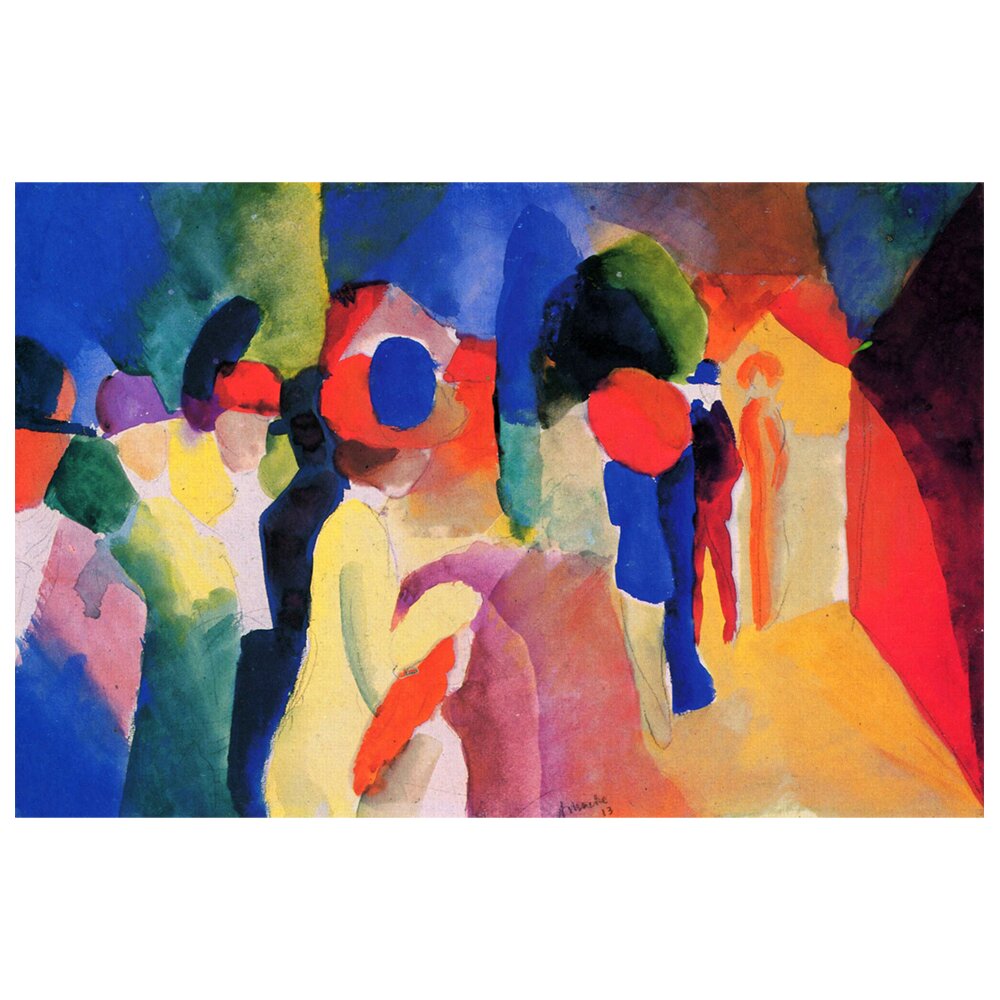 Leinwandbild Mit einer gelben Jacke von August Macke