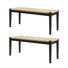 Banc en bois massif de 44,5 po de style ferme et en ruppie maritime naturelle