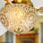 42"W Pierre LED Indoor Gold And White Mosaic Glass Ceiling Fan With Remote Control