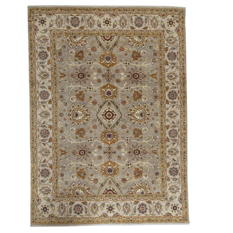 Tapis brun / gris noué à la main
