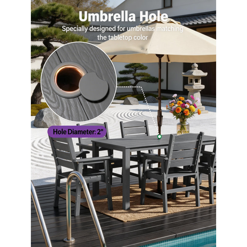All Weather Outdoor 3 Pieces Patio Dining Sets With Umbrella Hole& Aluminum Frame For Outside Backyard/Porch/Deck, 1-Tables 2-Chairs