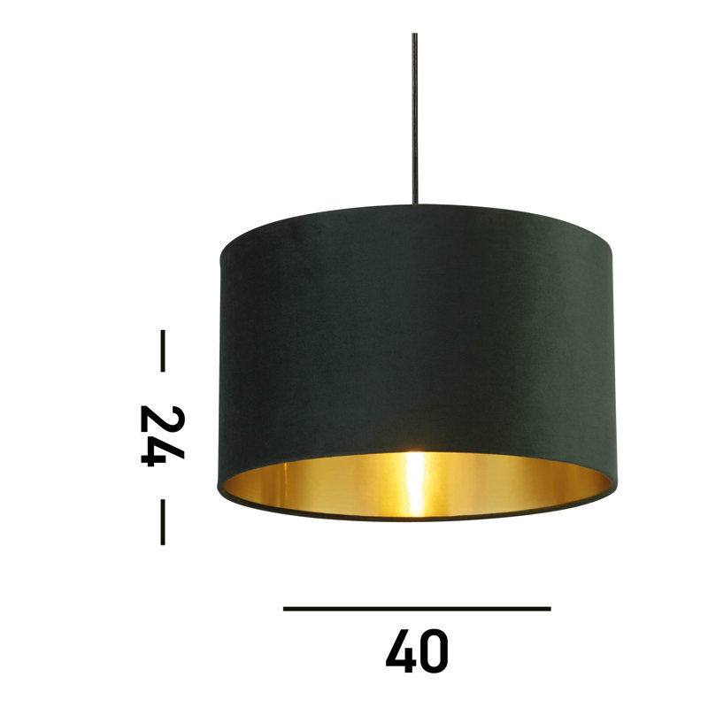 Velvet Drum Accent, Green, 24cm H x 40cm W x 40cm D