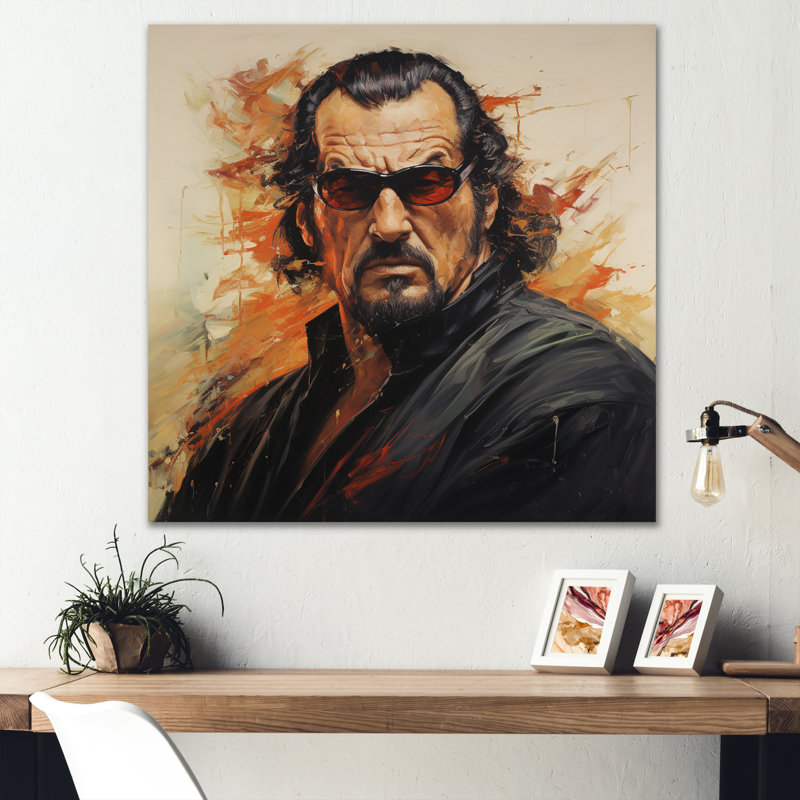 Steven Seagal Portrait - Celebrity Wall Art Prints, 24" H x 24" W, Toile tendue