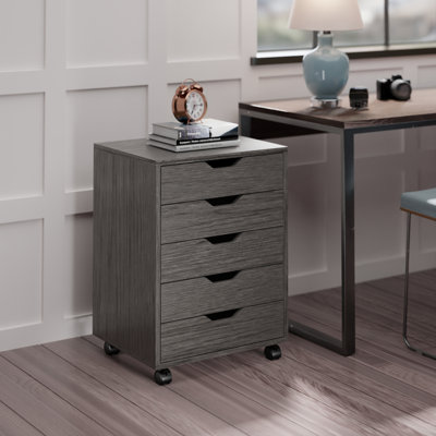Comacho 5-drawer Mobile Cabinet, Charcoal