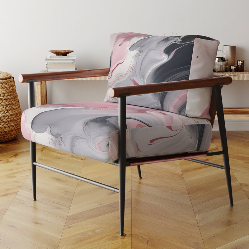 Fauteuil d'appoint rembourré abstrait, Doré