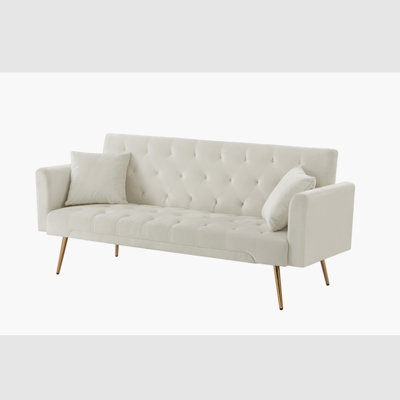 71.65 " Velvet Convertible Sofa