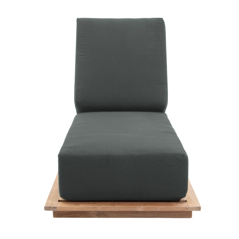 Hermosa Outdoor Teak Chaise Lounge, Coal