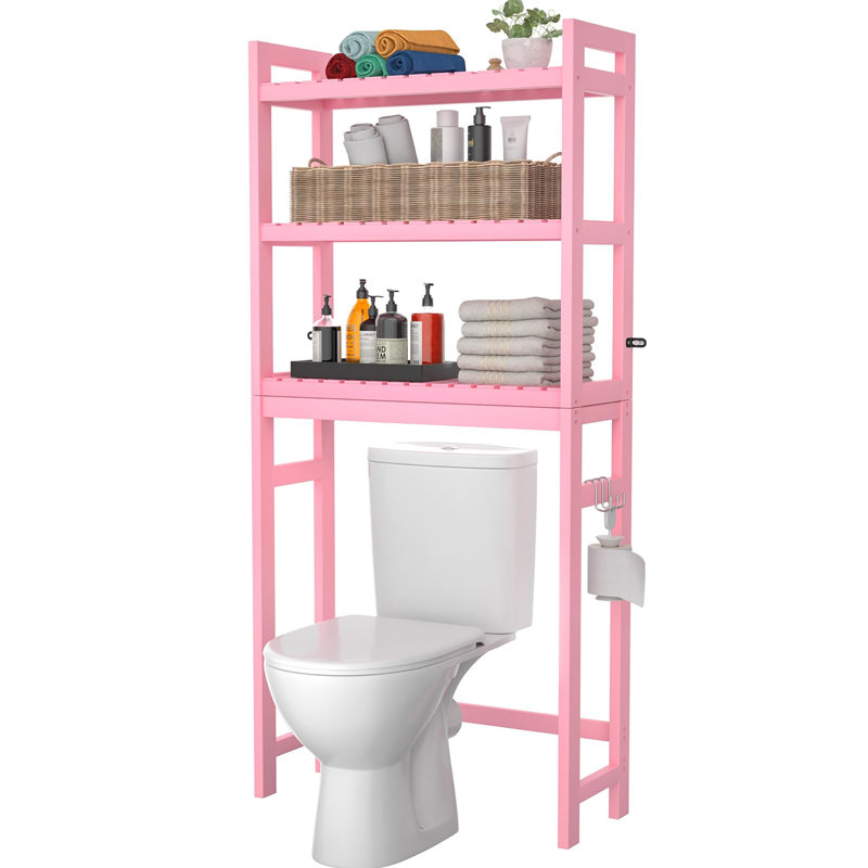Heydar Bamboo Over The Toilet Storage, Pink
