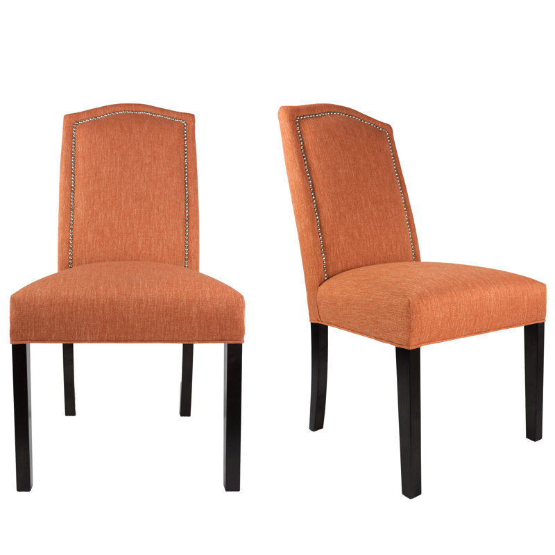 Chaise de salle à manger rembourrée, Espresso, Cendre gris pâle, Argent