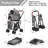Foldable Pet Jogger Stroller with Detachable Carrier