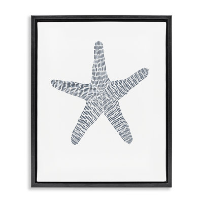 Étoile de mer minimaliste sur toile encadrée flottante blanche par Jetty Home, LLC
