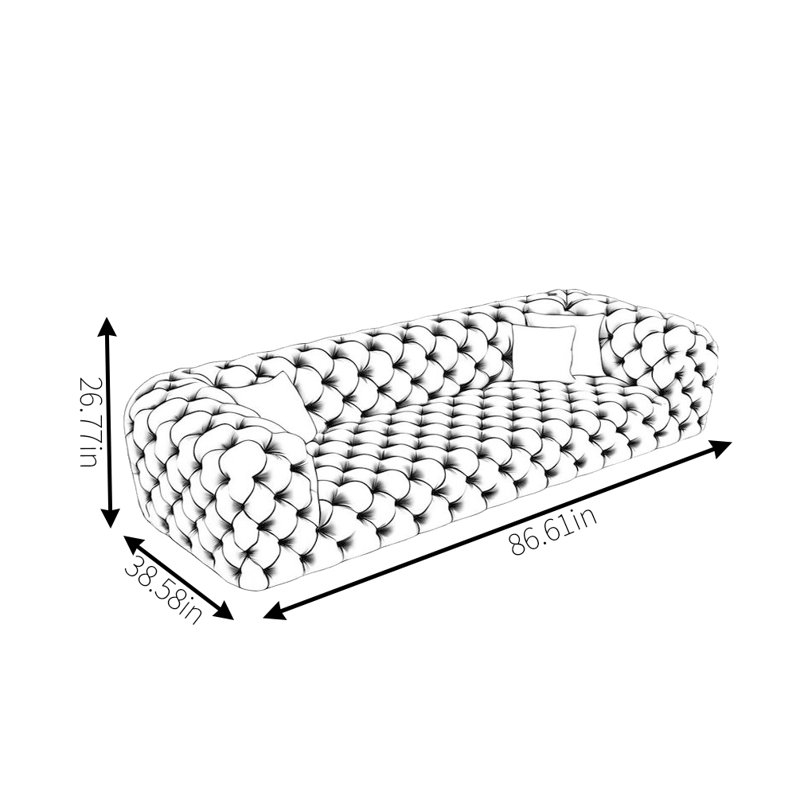 Canapé Simple Moon, 2, H 26,77 po x l 86,61 po x P 38,58 po