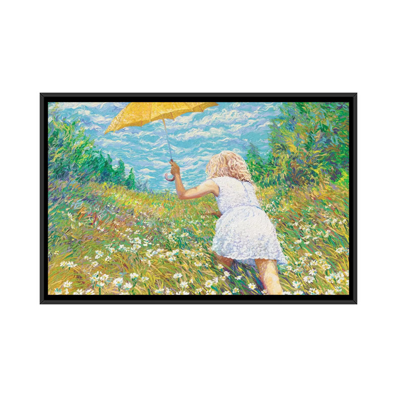 " Francesca " by Iris Scott, 18" H x 26" W x 1.5" D, Black Framed Canvas, No Mat