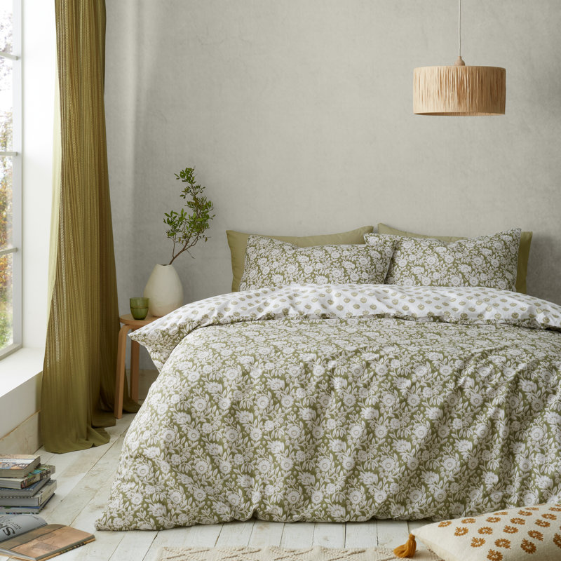 Cotton Blend Geometric Shapes Duvet Cover Set with Pillowcases Included, Super King - 2 Standard Pillowcases