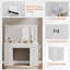 Table de maquillage en MDF pour meuble-lavabo - grand meuble-lavabo avec grandes lumières et miroir DEL