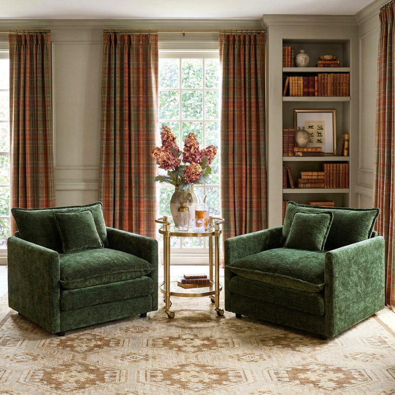 Fauteuil rembourré Corwin, Vert