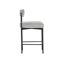 Tabouret de comptoir rembourré avec structure en métal - gris