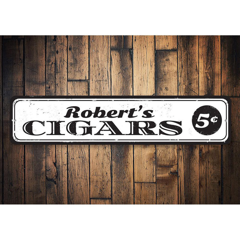 Plaque 5 cigares en métal, H 6 po x l 24 po x P 0,06 po