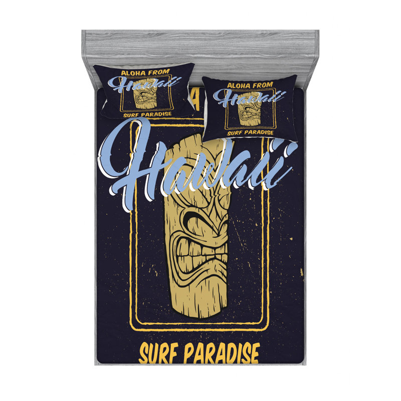 Ensemble de draps Aloha From Hawaii Surf, Ensemble de drap pour grand lit avec drap-housse