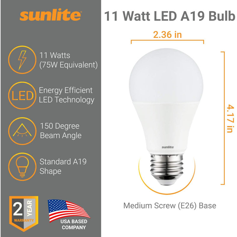 11 W A19 E26/Medium (Standard) LED Bulb, 5000K