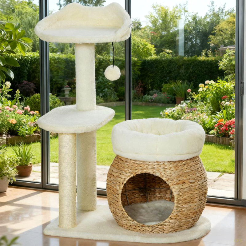 31" Cat Tree Tower With Scratching Posts