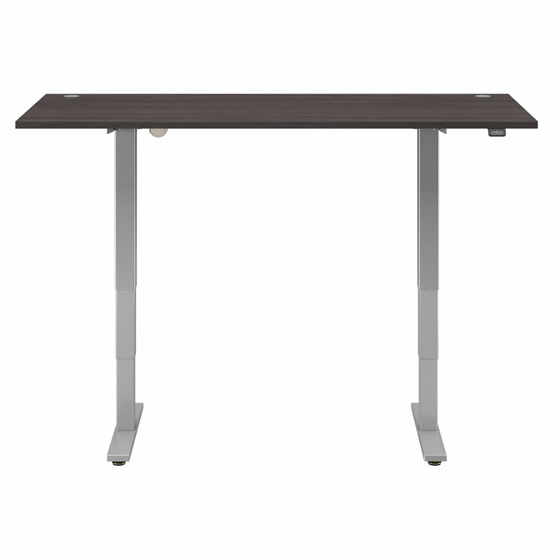 Cabot Adjustable Standing Desk, Storm Gray/Cool Gray Metallic, 28.17" H x 71.02" W x 29.37" D