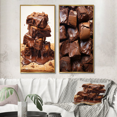 Cocholate Rush Brownies - ensemble d'art mural sur toile Desserts, 2 pièces