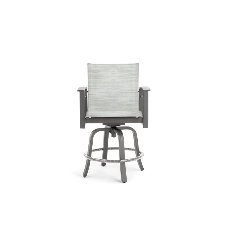 Outdoor Swivel Bar Stool, Gray Screen