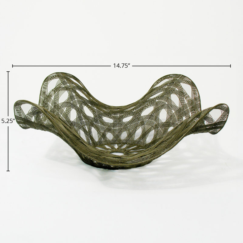 Plateau en fil de fer Papillon, Taupe, 14.75"