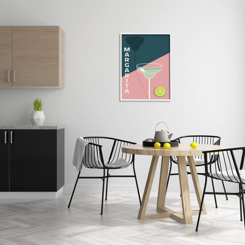 «Modern Margarita Blocked Citrus Contemporary Cocktail» par Birch & Ink, reproduction d'art graphique sur bois flottant