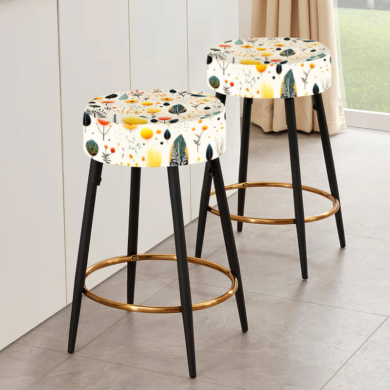 Eclectic Botanical Harmony - Eclectic Bar Stools Set Of 2
