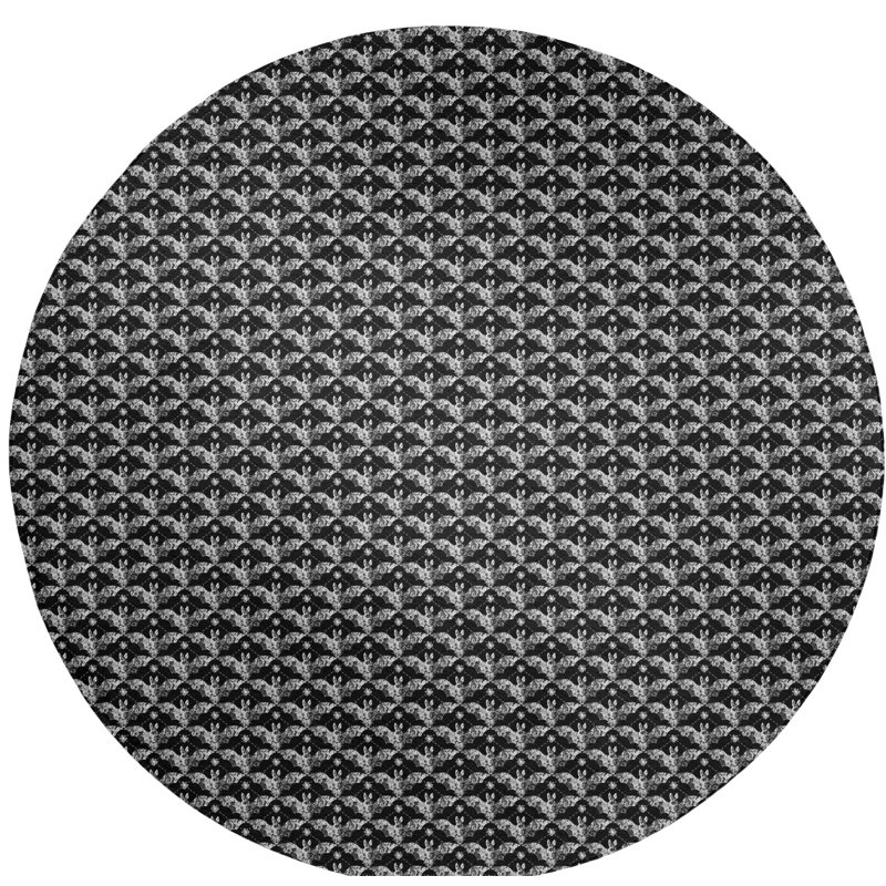 Tapis de salle de fleurs noire, Rectangle 3 pi x 5 pi