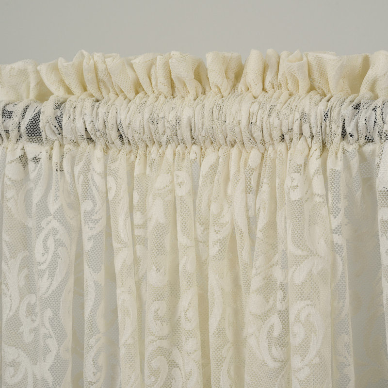 Cream Lace Classic Sheers Curtain Panels,Sheer Window Curtain,Shabby Chic, 52" W x 120" L, Cream