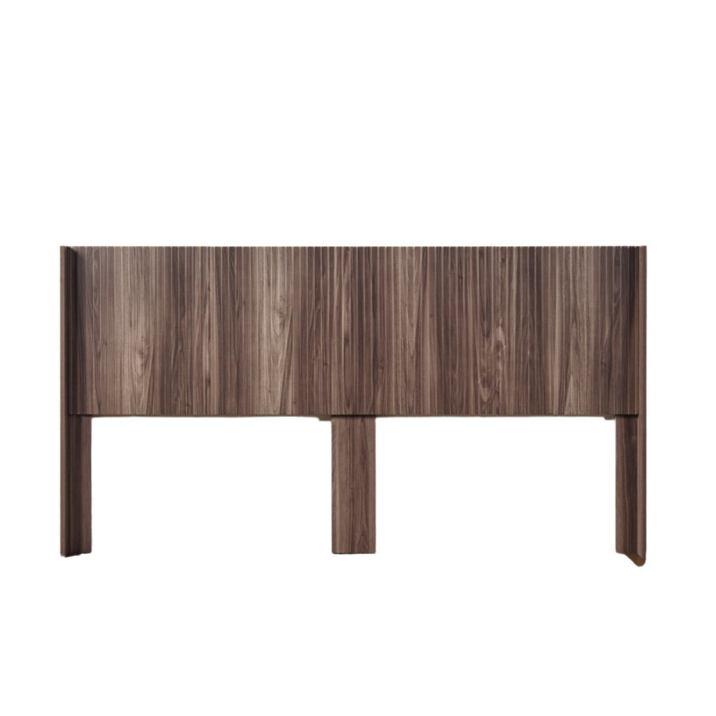 Wooden Headboard, Modern Farmhouse Headboard, Wall Mounted Fluted Panel, Brown, King