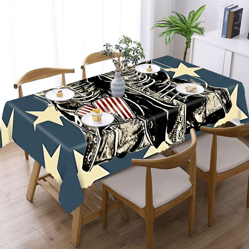 Nappe à rebord festonné Juneteenth Military, 60 po x 120 po, pour cuisine et fêtes