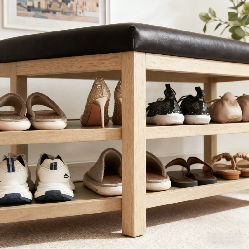 Banc de rangement Mid-Century